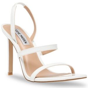 Cream Thin Strappy Mule Heel